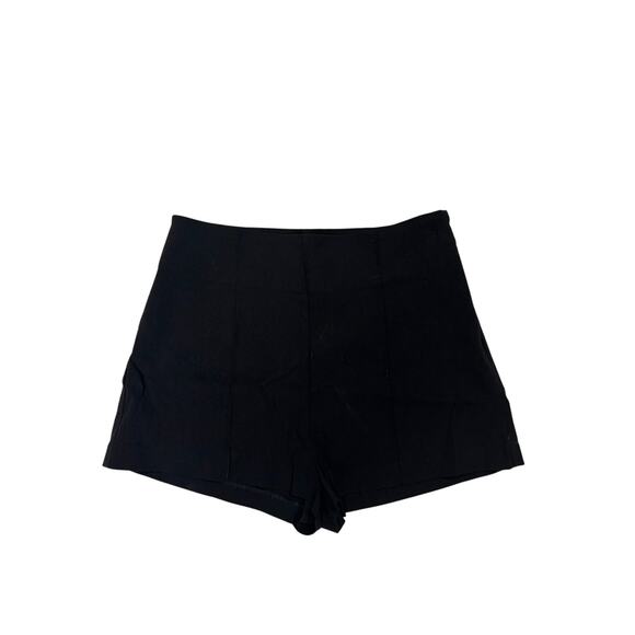 ASOS Black Zip Up High Waisted Shorts - NWT - Size 6 Petite - Picture 3 of 6